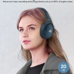 INFURTURE Active Noise Cancelling Headphones, H1 Wireless Over Ear Bluetooth Headphones, Deep Bass Headset, Low Latency, Memory Foam Ear Cups,40H Playtime