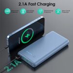 Portable Charger 36800mAh,3 USB Outputs Power Bank, Dual Input External Battery Pack,USB-C High-Speed Charging Backup Charger Compatible with iPhone 14/13,Samsung Galaxy Android Google and More – Blue