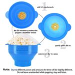 The Original Korcci Microwaveable Silicone Popcorn Popper, BPA Free Microwave Popcorn Popper, Collapsible Microwave Popcorn Maker Bowl, Use In Microwave, Dishwasher Safe (Light Blue)