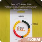 Lokai Silicone Beaded Bracelet for Stand Up to Cancer – Medium, 6.5 Inch Circumference – Jewelry Fashion Bracelet Slides-On for Comfortable Fit for Men, Women & Kids