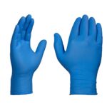 X3 Blue Nitrile Disposable Industrial Gloves, 3 Mil, Latex/Powder-Free, Food-Safe, Non-Sterile, Textured, Medium, Box of 100