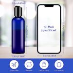 50 Pcs 3.4oz 100ml Travel Bottles with Disc Top Flip Cap Plastic Empty Squeeze Bottles Refillable Containers with 2 Funnels Dispensing Squeeze Bottles for Lotion Shampoo Liquid Cosmetics (Blue)