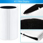 Blue Air Filter Replacement 411 Compatible with Blueair Blue Pure 411 Genuine, Blue Pure 411+,411 Auto & Mini, 3 Pack HEPA Particle and Activated Carbon Filter (2 Pack HEPA Filter)