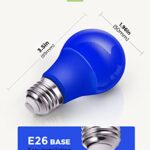 LOHAS A15 Blue LED Light Bulb, 5W Colored Light Bulb with E26 Medium Base, 40 Watt Equivalent, Blue Light for Christmas Decoration, Police Support, Holiday Party Lighting, Porch Lighting, 2 Pack