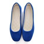 ChaiRong Zhou Women Comfort Square Toe Ballets Flats, Slip On Classical Walking Shoes for Wedding/Driving/Dating Navy Blue Square Toe US 10
