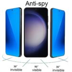 BWEDXEZ 2 Pack Anti-Blue Privacy Tempered Glass for Samsung Galaxy S23 / Galaxy S22 Mirror Anti-Spy Screen Protector Anti-Peeping Film Electroplated Blue 6.1 inch