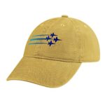 Vintage Washed Cotton Baseball Cap Blue Angels Diamond Classics Retro Hat for Running Workouts & Outdoor Activities