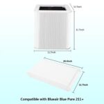 Lhari 211+ Replacement Filter, Compatible with Blueair Blue Pure 211+ Air Purifier, Foldable Particle and Activated Carbon Filter