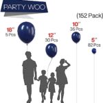 PartyWoo Pearl Navy Blue Balloons, 152 pcs Navy Balloons Different Sizes Pack of 18 Inch 12 Inch 10 Inch 5 Inch for Balloon Garland Arch as Birthday Decorations, Party Decorations, Wedding Decorations