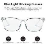 DeBuff Blue Light Blocking Glasses Women Men Clear Lens Square Frame Computer Eyeglasses (Clear)