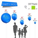 PartyWoo Royal Blue Balloons, 127 pcs Dark Blue Balloons Different Sizes Pack of 36 Inch 18 Inch 12 Inch 10 Inch 5 Inch Blue Balloons for Balloon Garland or Balloon Arch as Party Decorations, Blue-Y5
