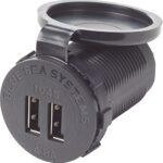 Blue Sea Systems 1045 Fast Charge 4.8A Dual USB Charger Socket Mount, 12V/24V