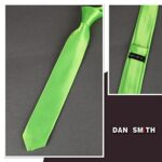 Dan Smith Multi-Color Party Skinny Neckwear Plain Skinny Tie Pak DAN2021 Lawn Green,Black,Light Silver,White,Blue Silk Blend