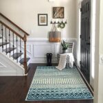 Nailttos Blue Boho Area Rug, 3×5 Distressed Washable Kitchen Rugs Non Slip, Soft Low-Plie Indoor Doormat Accent Throw Rugs Carpet for Bedside Kitchen Nursery Living Room Dorm Decor