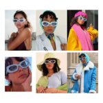 VANLINKER Rectangle Sunglasses for Women Retro Trendy Fashion Glasses Oval Lenses Narrow Thin Square Frame with UV400 Protection VL9624 Blue