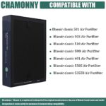 CHAMONNY 500/600 Replacement Filter, Compatible with Blueair 500/600 Series 501, 503, 505, 510, 550E, 555EB, 601, 603, 605, 650E Air Purifier (500/600 Series DualProtection)