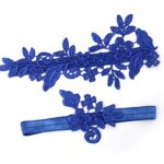 GARGALA Wedding Garters for Bride Bridal Lace Garter Set for Women White Blue Navy Plus Size (Royal Blue)