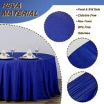Fixwal 12 Pack Royal Blue Plastic Tablecloth 84 Inches Disposable Table Cloth Plastic Table Cover Premium Round Tablecloths for Fine Dining, Wedding, Outdoor
