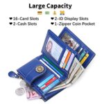 SENDEFN Small Womens Wallet Leather Bifold Card Holder RFID Blocking with Zipper Coin Pocket