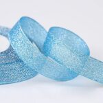 Light Blue Glitter Ribbon Sparkly 1-1/2 Inches x 25 Yards 2 Rolls Sparkly Metallic Light Blue Ribbon for Christmas Gift Tree Decoration, Birthday, Wedding, Party, DIY, Gift Wrapping, Home Decoration