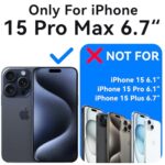Mkeke for iPhone 15 Pro Max Case Ultra, [Not-Yellowing] with 2X Tempered Glass Screen Protector, [Military-Grade Drop Protection] Shockproof Phone Case for iPhone 15 Pro Max 2023 Blue Clear