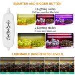 Mosthink Grow Lights for Indoor Plants, Grow Light Strips with Auto Timer 3/6/12 H, Plant Grow Lights with Red Blue Full Spectrum LEDs, 3 Lighting Modes,5 Dimmable Levels, 2 Packs