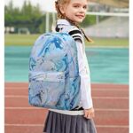 School Backpack for Teen Girls Women Laptop Backpack Marble College Bookbags Middle School Travel Work Commuter Back Pack(Marble Blue)