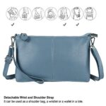 befen Leather Wristlet Clutch Wallet Purse Small Cell Phone Crossbody Bag for Women (Air Force Blue) – Fit iPhone 11 Plus/Galaxy S10