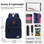 VX VONXURY School Backpack,Lightweight Classic Basic Bookbag for Men Women Simple Blue Backpack for College Travel