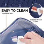 BAGSMART TSA Approved Toiletry Bag, 2 Pack Clear Makeup Cosmetic Bag Organizer, Quart Size Travel Bag for Toiletries, Carry-on Travel Accessories Essentials – Blue