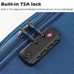Coolife Luggage 4 Piece Set Suitcase Spinner TSA Lock Softshell lightweight (blue+sliver)