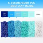 6000 Pcs Blue Clay Beads for Bracelets Making, Funtopia Heishi Beads Polymer Clay Beads, Flat Round Disc Clay Beads for Jewelry Making (6mm)