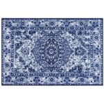 ULTSOFE 4×6 Rugs for Living Room Bedroom, Area Rug Vintage Rug Indoor Floor Soft Print Carpet Blue Accent Rugs, Throw Rug Non-Shedding Low-Pile Non-Slip Washable Rug