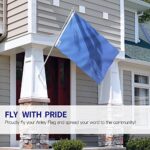 Anley Pack of 2 Fly Breeze 3×5 Foot Solid Blue Flag – Vivid Color and Fade proof – Canvas Header and Double Stitched – Plain Royal Blue Flags Polyester with Brass Grommets 3 X 5 Ft