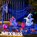 JMEXSUSS Blue Battery Operated Halloween Lights, 33ft 100 LED Battery Operated Christmas String Lights, Twinkle Fairy Mini Lights with 8 Modes Remote Indoor Outdoor Waterproof for Halloween Dec.