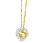 Amazon Collection 10k Gold Elements Slide Ball Pendant Necklace