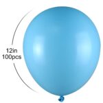 100pcs Light Blue Balloons, 12 inch Baby Blue Latex Party Balloons Helium Quality for Party Decoration Like Birthday Party, Baby Shower,Wedding, Halloween or Christmas Party (with Blue Ribbon)