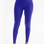 FRESOUGHT Scrunch Workout Leggings for Women,Seamless High Waisted Tummy Control Active Yoga Pants Butt Lifting Blue Iris M