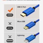 CableCreation Blue USB to USB C Cable 1FT, USB A to USB C Cable 3A Fast Charging Braided USB C Male to USB Male Cable for Power Bank, Galaxy S23, iPad Pro iPad Mini S22 S21 Z Flip, etc, Blue