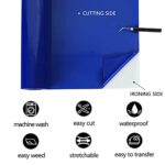 TUMIYA Blue HTV Vinyl, 12″ x 8ft Blue Heat Transfer Vinyl Rolls for T-Shirt – Glossy Adhesive Blue Iron on Vinyl(Blue)