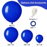 RUBFAC Royal Blue Balloons Different Sizes 105pcs 5/10/12/18 Inch for Garland Arch, Premium Party Latex Balloons for Nautical Party Decoration Birthday Graduation Baby Shower Gender Reveal Baseball