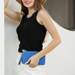 befen Royal Blue Wristlet Wallet Purses for Women, Women’s Genuine Leather Clutch Cell Phone Wallet Case Evening Handbags for iPhone