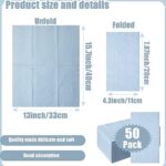 50 Pieces 3-ply Blue Napkins Disposable 13 x 15.7 Inches Guest Bathroom Napkins Dessert Napkins Disposable Hand Towels for Bathroom Wedding Birthday Party Paper Dinner Napkins