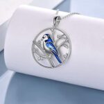ONEFINITY Blue Jay Necklace 925 Sterling Silver Blue Jay Pendant Necklaces Blue Bird Jewelry for Bird Lover Gifts