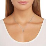 MORGAN & PAIGE Blue Topaz Cross Necklace For Women – Solid 925 Sterling Silver Cross Necklace With Swiss Blue & London Blue Topaz Cross Pendant – 18″