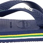 Havaianas Kid’s Brazil Logo Flip Flop Sandal, Navy Blue, 11/12 M US Little Kid