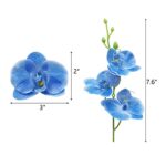 ARDUX (12 Pieces) Artificial Flower Vase Fillers for Floating Candles Blue Orchid Flower Vase Fillers for Table Centerpiece Decorartion Wedding Party Home Bar Restaurant Decor (Blue