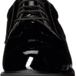 Thorogood Uniform Classics High-Gloss Black Poromeric Oxford Dress Shoes for Men and Women with EVA Cushion Flex Footbed and Non-Marking Non-Slip Rubber Outsole, Black, 9 M US
