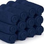 Utopia Towels [12 Pack Premium Wash Cloths Set (12 x 12 Inches) 100% Cotton Ring Spun, Highly Absorbent and Soft Feel Essential Washcloths for Bathroom, Spa, Gym, and Face Towel (Navy Blue)