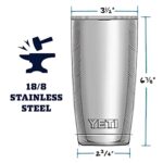 YETI Rambler 20 oz Tumbler, Stainless Steel, Vacuum Insulated with MagSlider Lid, Nordic Blue